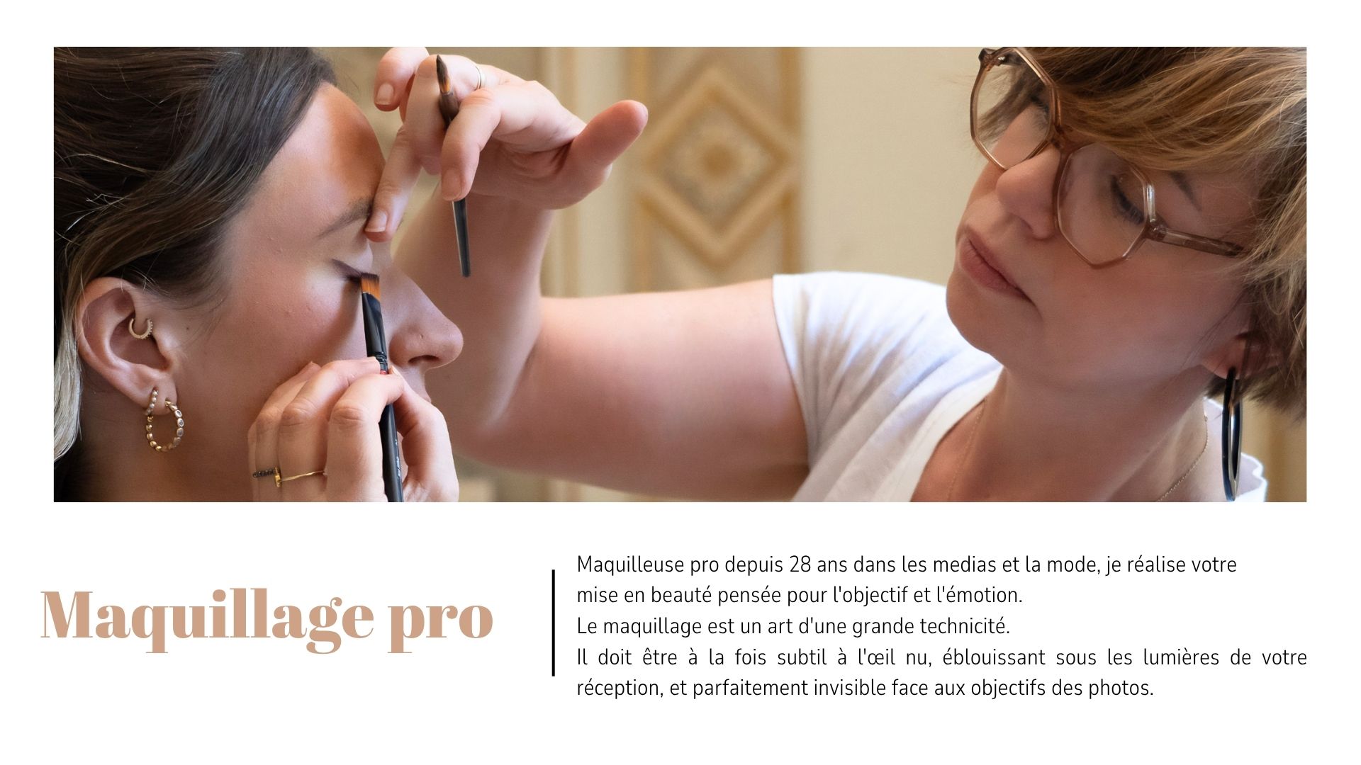 Maquillage mariage haut de gamme, naturel et élégant